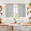 YoungsTex Dark Grey Linen Semi Sheer Curtains 36 Inch Length by YoungsTex