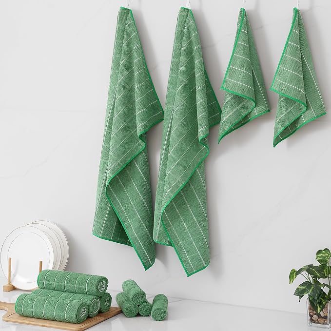 Homaxy Microfiber Kitchen Towels and Dishcloths Set, 12 Pack Soft and Absorbent - Image 8