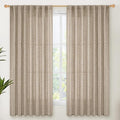 YoungsTex Dark Oatmeal Linen Curtains 63 Inch Length by YoungsTex