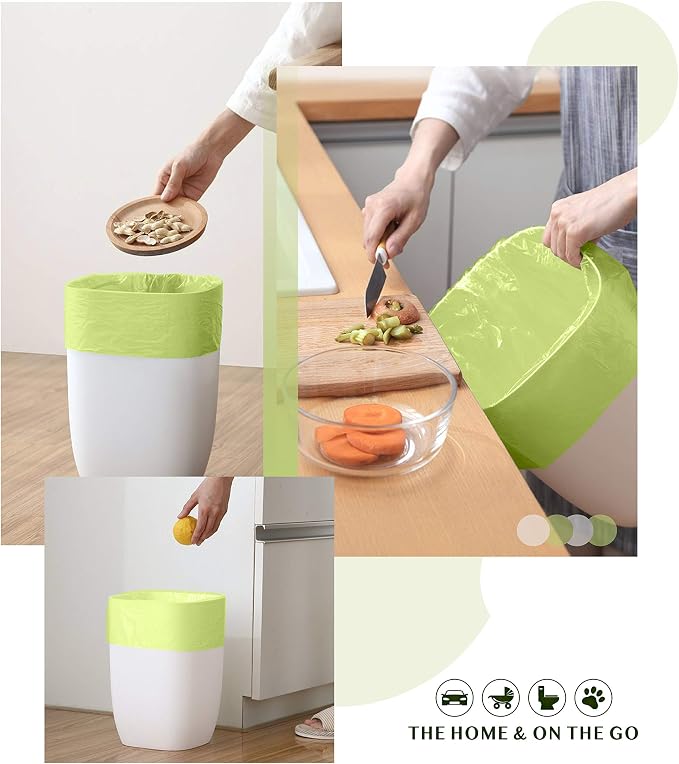 FORID 2.6 Gallon Compostable Garbage Bags, 5 Rolls – Green, Unscented Trash Bags - Image 5