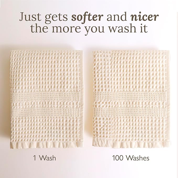 GILDEN TREE Waffle Hand Towels for Bathroom Quick Dry Towel Super Absorbent - Image 6