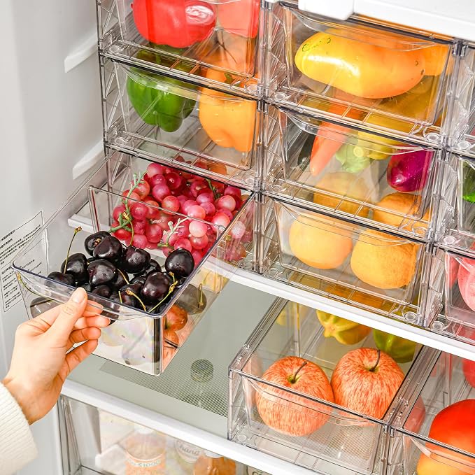 8Pack Clear Stackable Kitchen Storage Organizer, Pantry Organizers and Storage - Image 4