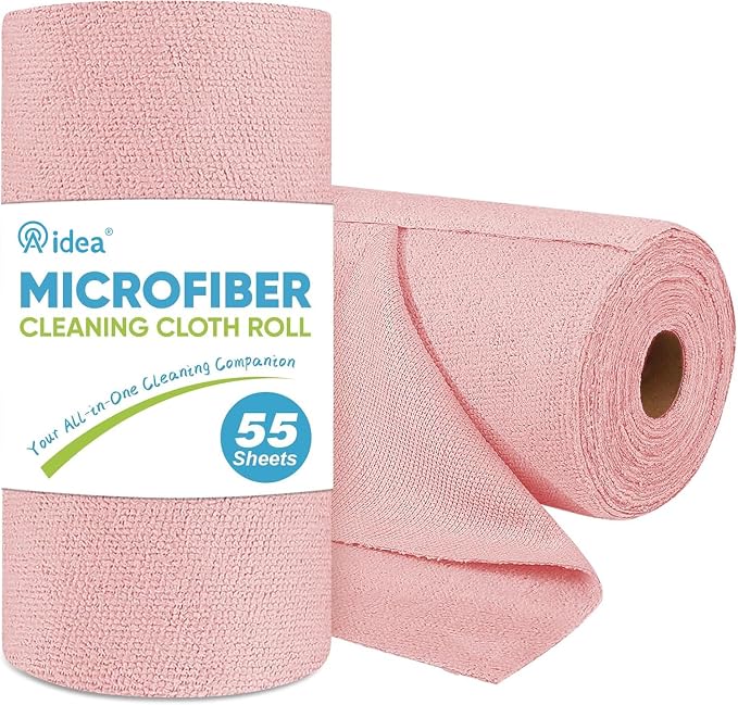 AIDEA Microfiber Cleaning Cloth Roll, 55 Sheets, Microfiber Towels by AIDEAHOME