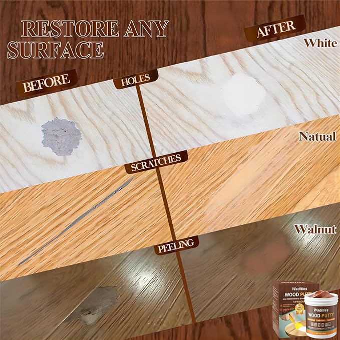 Walnut Wood Filler, Walnut Wood Putty, Paintable Stainable Wood Repair Putty - Image 5