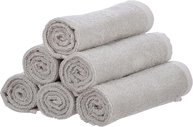 Superio Cotton Terry Washcloths Grey Towels 100% Cotton Cleaning Cloth 16" Rags - Image 2