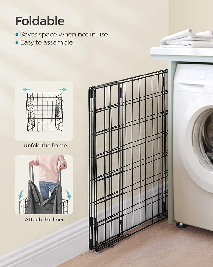 SONGMICS 29 Gal. Laundry Basket, Laundry Hamper, Collapsible Clothes Hamper - Image 9