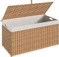 HOOBRO Storage Basket with Lid, 52.8 Gallon Wicker Basket, Handwoven Blanket by HOOBRO