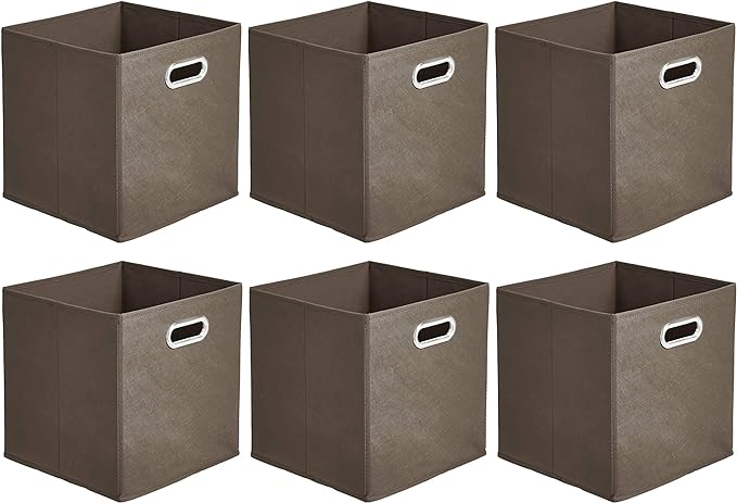 Amazon Basics Collapsible Cube Storage Organizer Bins, 10.5 x 10.5 x 11 inches by AmazonBasics