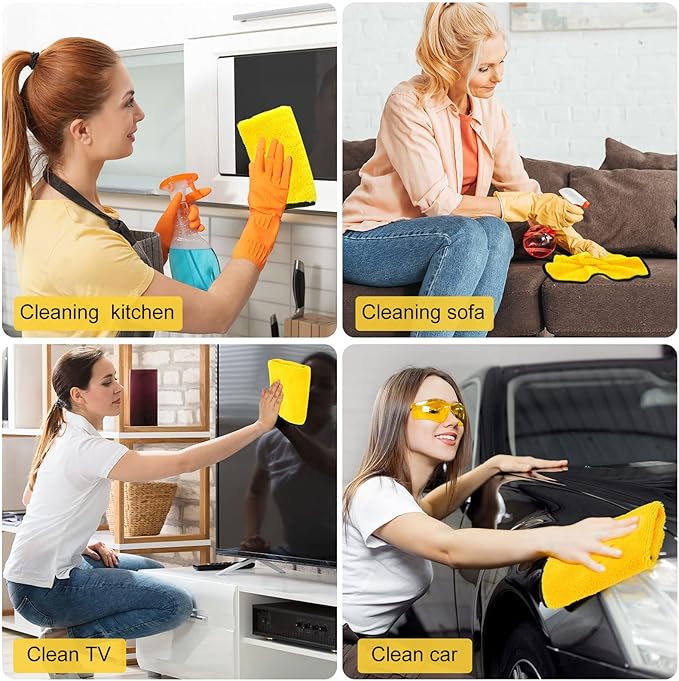 Tallew 40 Pcs Microfiber Towels 16 Inch x 16 Inch Microfiber Cloth Car Drying - Image 7