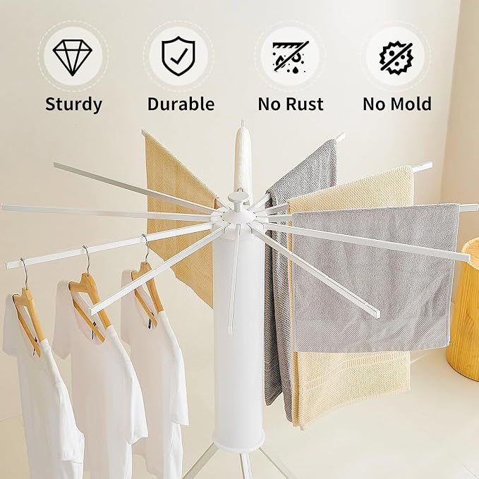 JOOM Tripod Clothes Drying Rack, Garment Rack Portable and Foldable Space - Image 3