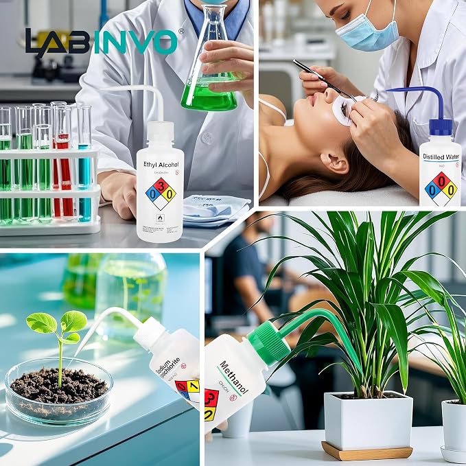 Distilled Water Wash Bottles, Narrow Mouth, Self-Venting Safety Wash Bottles - Image 5