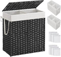 SONGMICS Laundry Hamper with Lid, 110L Clothes Hamper with 2 Removable Liner by SONGMICSbySONGMICSHOME