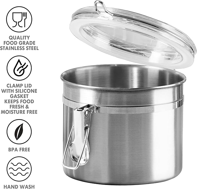 OGGI Stainless Steel Kitchen Canister 26 fl oz - Image 3