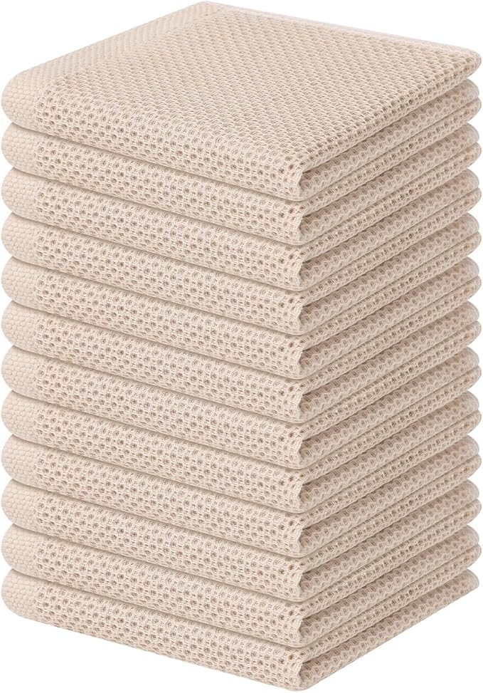 Homaxy 100% Cotton Waffle Weave Kitchen Dish Cloths, Ultra Soft Absorbent Quick by Homaxy