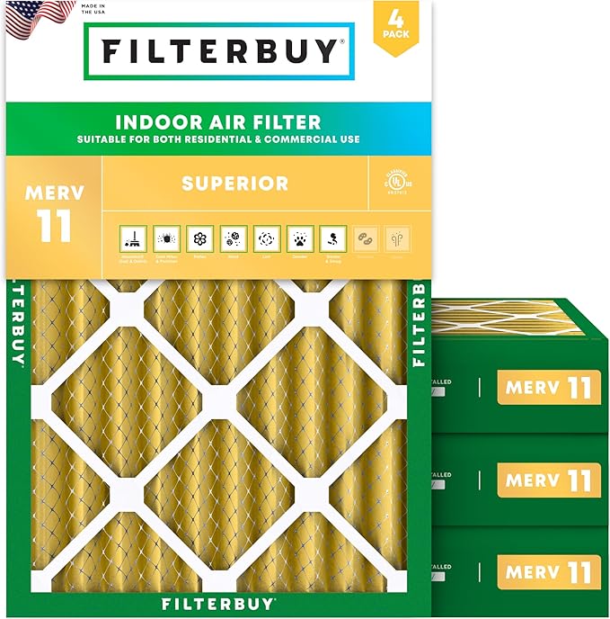 Filterbuy 18x24x4 Air Filter MERV 11 Allergen Defense Replacement, by Filterbuy