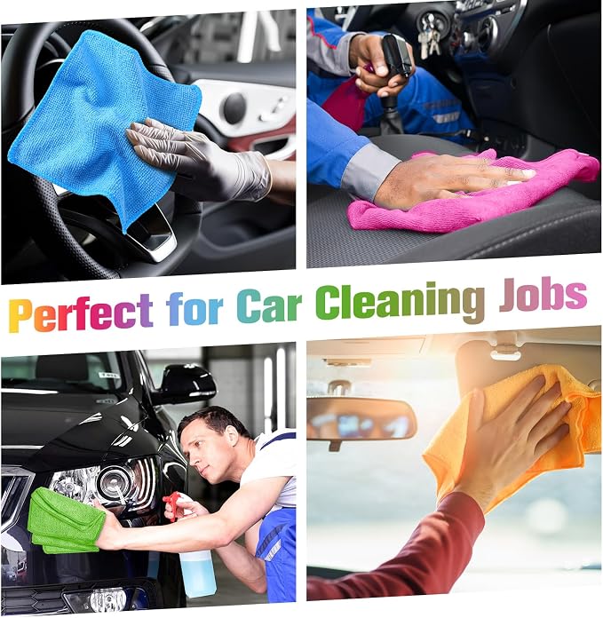 Tanlade Microfiber Cleaning Cloth 6"x6" Cleaning Rags Reasonable Kitchen Towels - Image 6