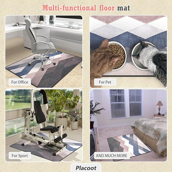 Heavy Duty Office Chair Mat for Carpet and Hardwood Floor Bohemian Desk Chair - Image 3