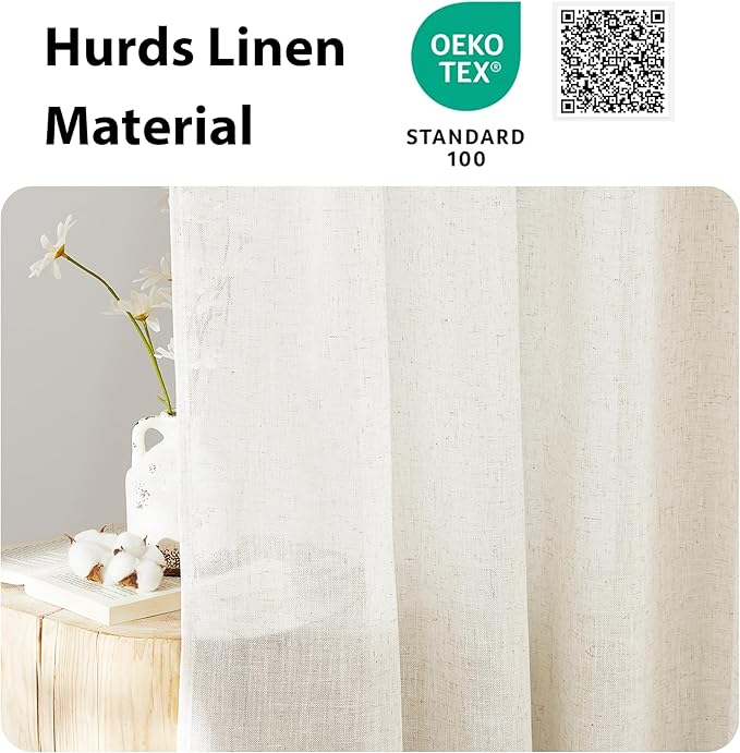 NICETOWN Sheer Door Curtains for Window, Farmhouse Sidelight Window Treatment - Image 5