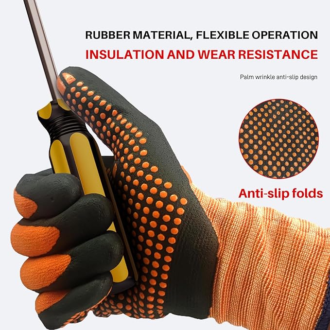 Electrical Insulated Gloves, 500V High Voltage Resistance Electrician Safety - Image 3