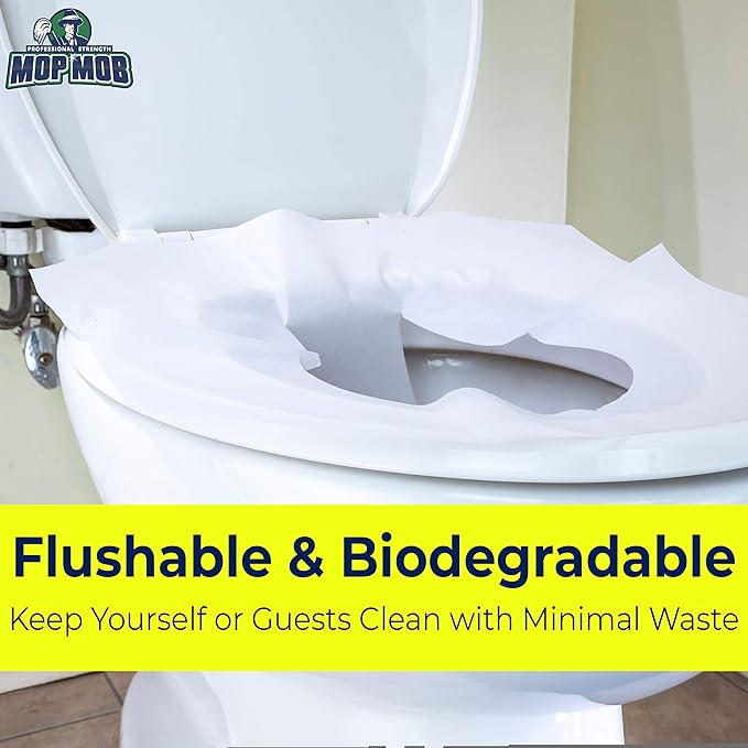 Biodegradable Half-Fold Toilet Seat Covers 250Pk. Self-Flushing, Disposable - Image 4