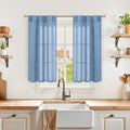 YoungsTex Denim Blue Linen Curtains 40 Inch Length by YoungsTex
