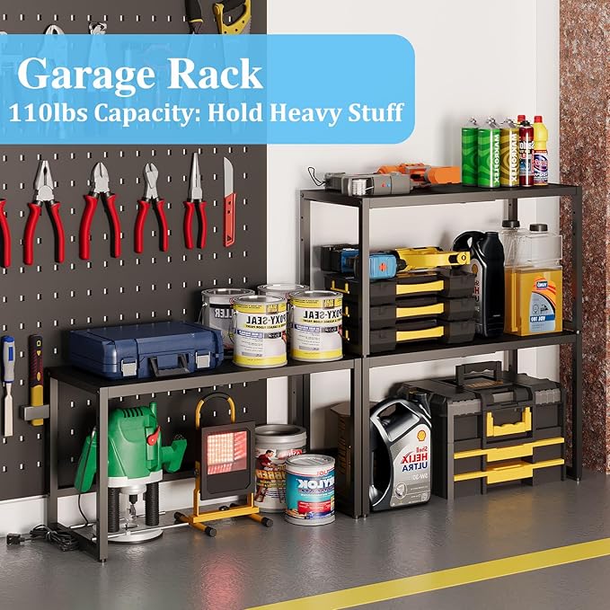 Expandable Metal Storage Shelves, 110LBS Heavy Duty Shelving Units and Storage - Image 7
