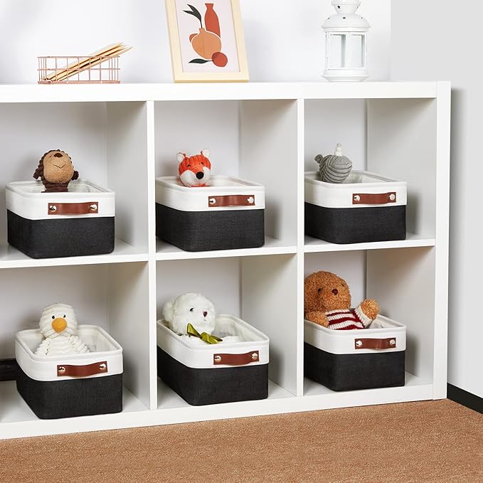 DULLEMELO Small Storage Baskets 6 Pack, Fabric Collapsible Gift Storage Baskets - Image 4