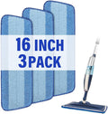 16.5 inch Mop Pads Refills, 3 Pack Microfiber Reusable Replacement Mop Pads by PANDAGRIP