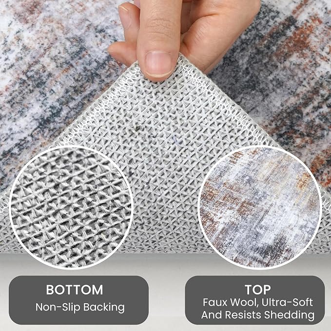IOHOUZE Abstract Area Rugs 6x9 Ft Washable Rugs - Image 4