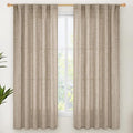 YoungsTex Dark Oatmeal Linen Curtains 63 Inch Length by YoungsTex