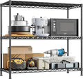 3- Shelf Metal Shelving Unit 35.6Wx14Dx36H Adjustable Storage Shelves Heavy by Durayloly
