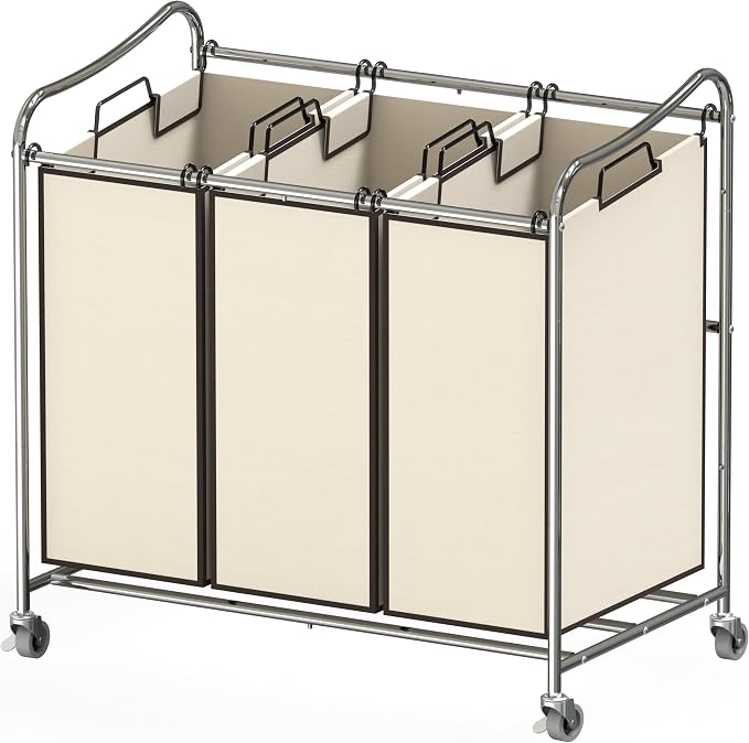 Simple Houseware Heavy-Duty 3-Bag Laundry Sorter Cart by SimpleHouseware