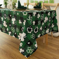 Saint Patricks Day Classic Buffalo Shamrock Tablecloth Fabric by Essifunia