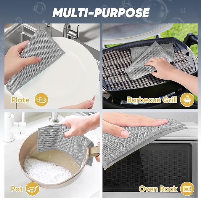Orighty Multipurpose Wire Dishwashing Rag 24 Pcs, Upgraded Double-Layer - Image 4