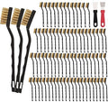 80 Pcs Mini Wire Brush Brass Brush Set, Curved Handle Masonry Brush Wire Brush by Unknown