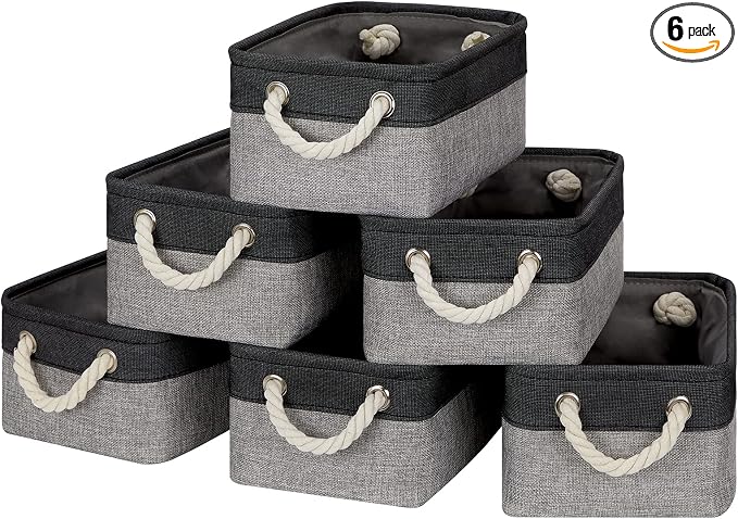 Temary Fabric Storage Baskets 6 Pcs Small Cloth Basket by TEMARY