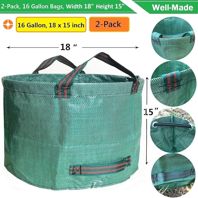 Standard 2-Pack 16 Gallon Yard Lawn Garden Bags - Image 4