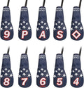 Blue and White Stars Hybrid Iron Head Covers by CRAFTSMANGOLF