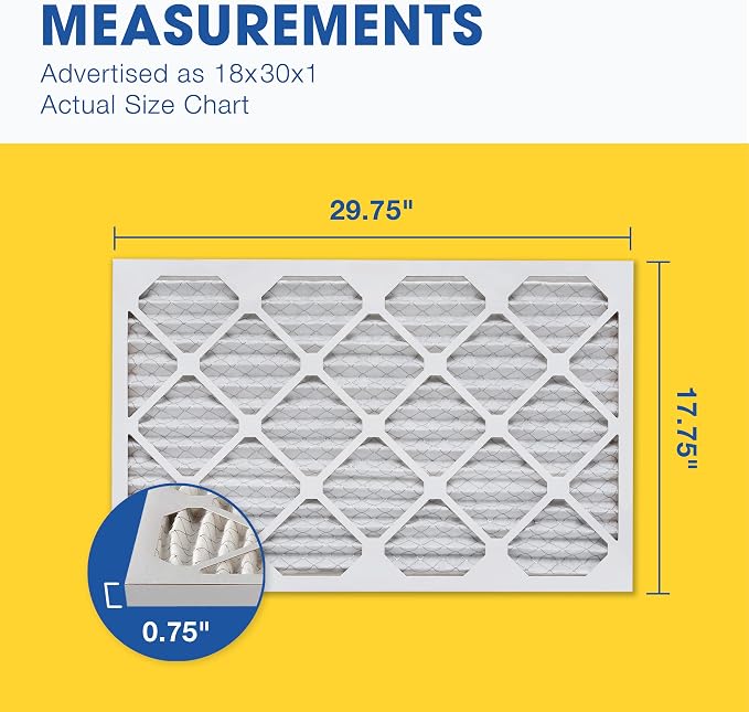 Aerostar 18x30x1 MERV 8 Pleated Air Filter, AC Furnace Air Filter, 6 Pack - Image 2