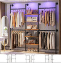 Aheaplus Industrial Pipe Clothing Rack, Reversible 6.42FT Clothes Rack by Aheaplus