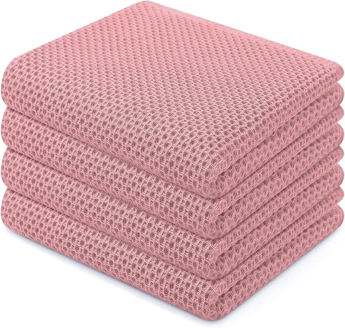 Homaxy 100% Cotton Waffle Weave Kitchen Dish Towels, Ultra Soft Absorbent Quick by Homaxy