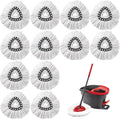 12Pcs Spin Mop Replacement Heads, Easy Cleaning Spin Mop Heads, Deep Clean by HANDRERLEE