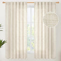 YoungsTex Boho Linen Curtains 63 Inch Length 2 Panels by YoungsTex