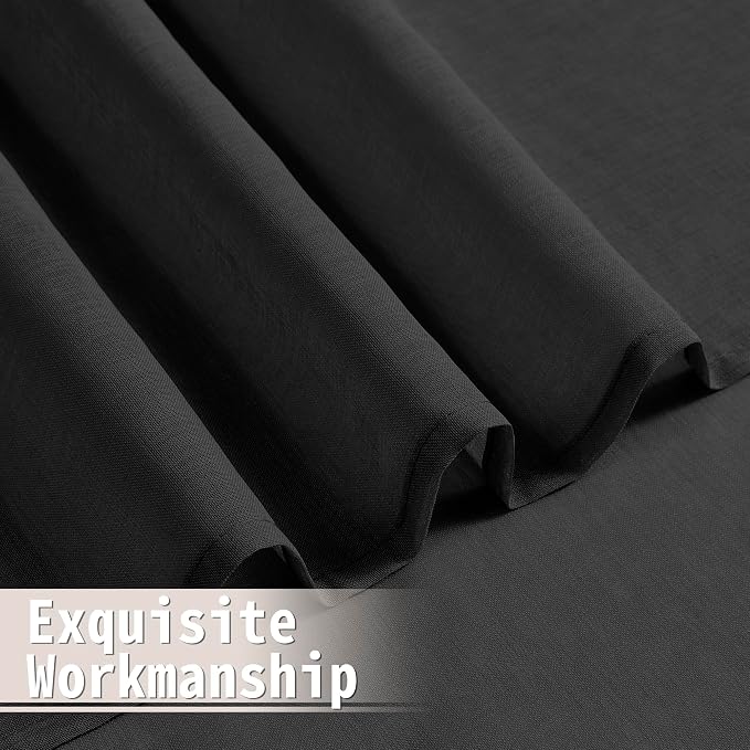 Tollpiz Short Sheer Curtains Closet Linen Textured Curtains Sheer Doorway Light - Image 8