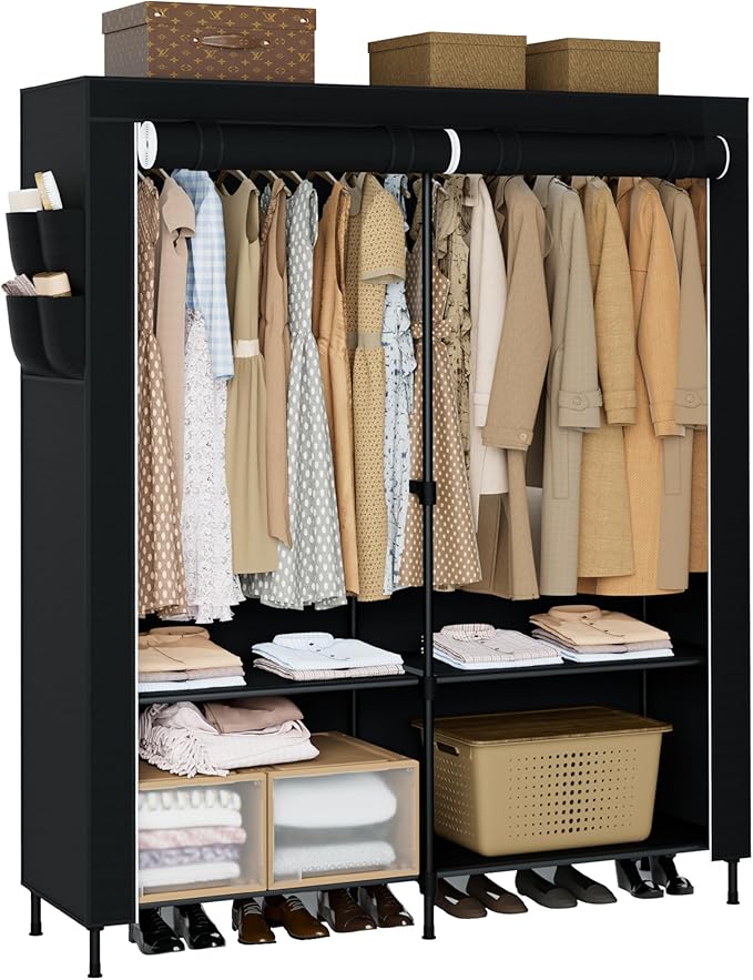 Portable Closet, 54.3 Inch Large Capacity Wardrobe Closet by Unknown