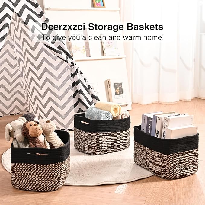 Small Storage Baskets for Organizing Shelves, Cotton Rope Basket for Storage - Image 6
