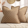 ZWJD Throw Pillow Pillow Covers 18x18 Set of 2 Soft Polyester Textured Pillow by ZWJD