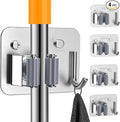 4 Pack Stainless Steel Mop and Broom Holder Wall Mount by Unknown