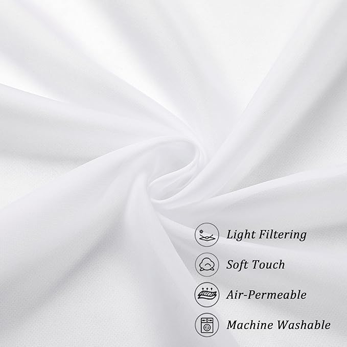 Chyhomenyc Extra Long White Sheer Curtains 144 inch 2 Panels Set, Translucent - Image 9