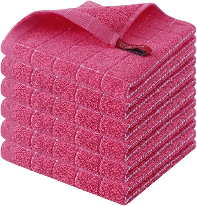 Homaxy 100% Cotton Terry Kitchen Dish Cloths, Ultra Soft and Absorbent Dish by Homaxy